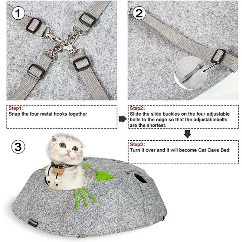 Cat Bed Manufacturer - Felt Cave Double Layer