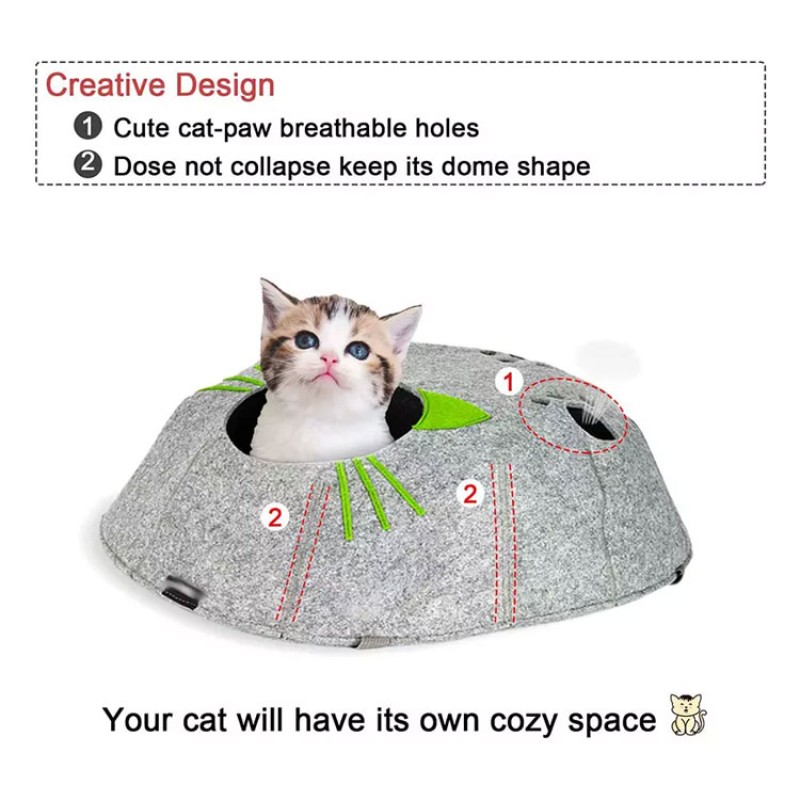 Cat Bed Manufacturer - Felt Cave Double Layer