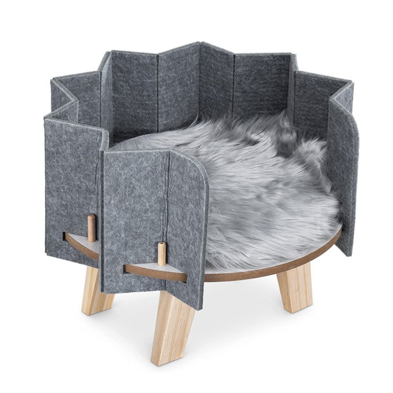 Pet Bed Manufacturer - Wood Platform Felt