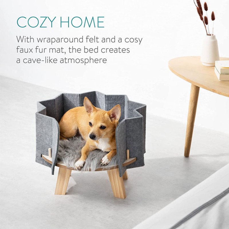 Pet Bed Manufacturer - Wood Platform Felt