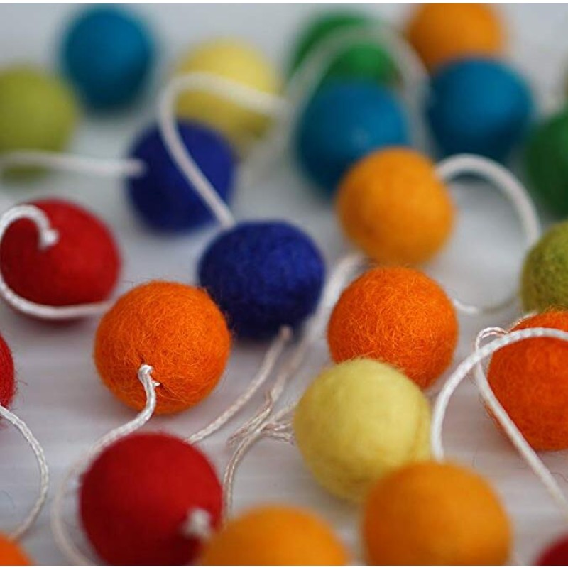 Felt Ball Manufacturer - Rainbow Pom Pom Garland