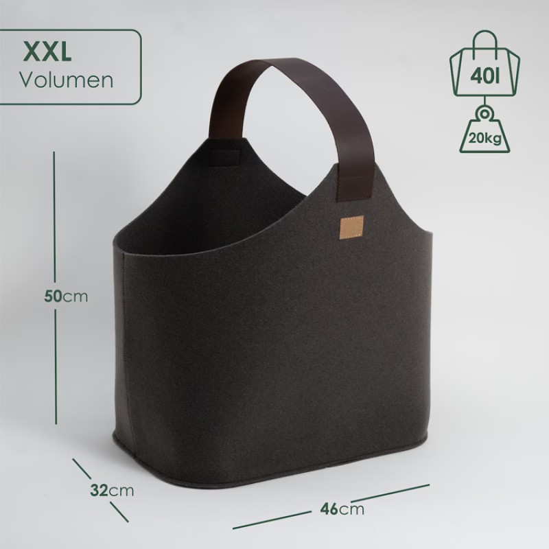 Firewood Basket Supplier - Felt Wooden Leather