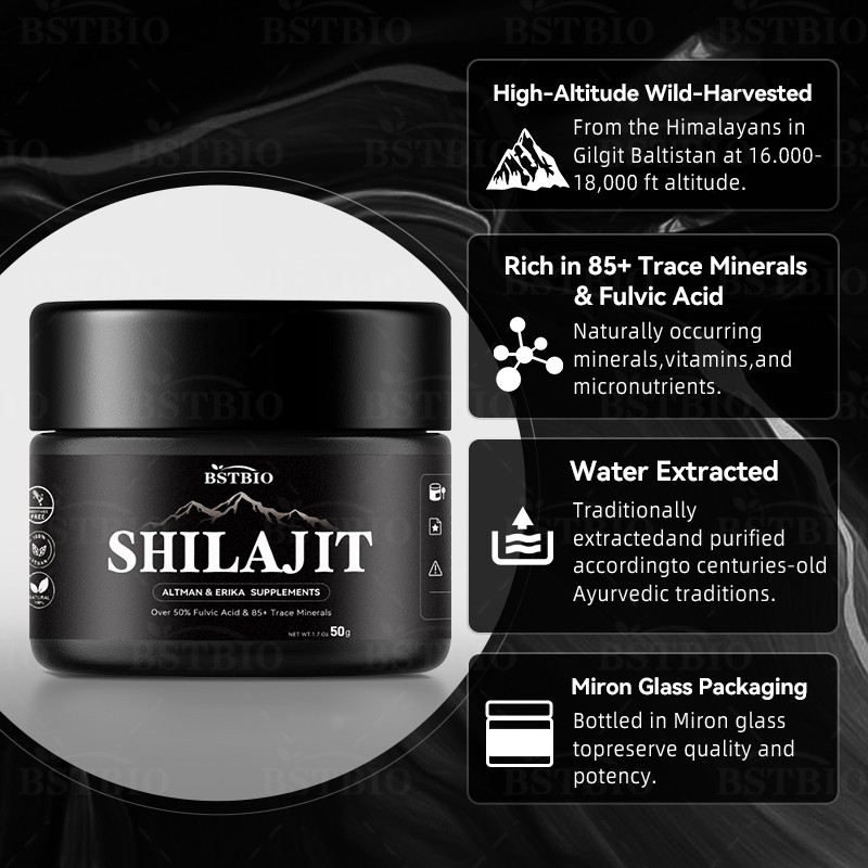 BSTBIO Factory Wholesale OEM/ODM Jars Canned 100% Pure Himalayan Shilajit Resin