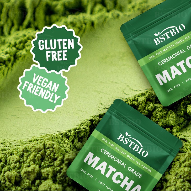 BSTBIO OEM Private Label Top Grade Bulk Bag Sachets 30g Pure Organic Matcha Green Tea Powder