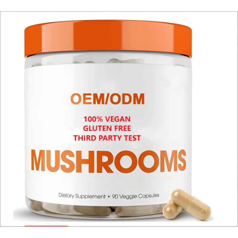 Wholesale Mushroom Polysaccharide Beta Glucan Supplement Capsules 12IN1 Capsules 1000MG Mushroom Extract Capsules