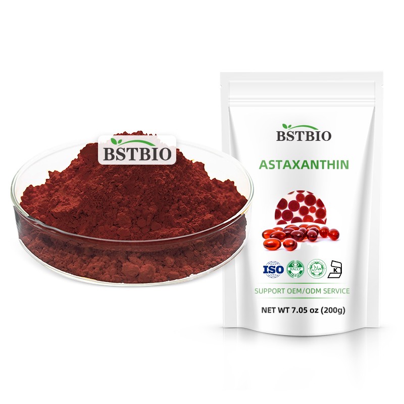 Factory Supply Bulk Astaxanthin Haematococcus Pluvialis Extract 1% 2%  3% 4% 5% Pure Astaxanthin Powder