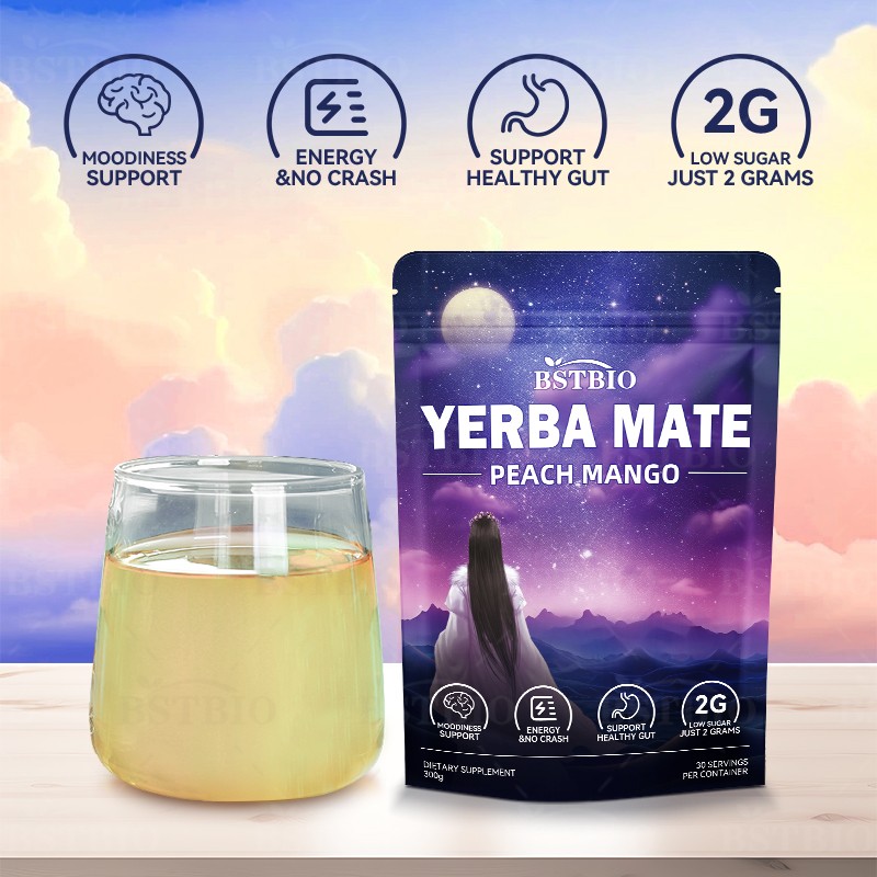BSTBIO 3-in-1 Peach Mango Flavor Yerba Mate Extract Instant Tea Yerba Mate Powder