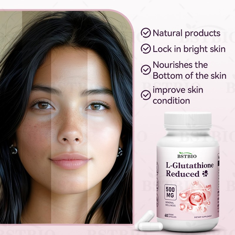 BSTBIO OEM Supplements Reduced L-Glutathione Powder 500mg Glutathione Capsules