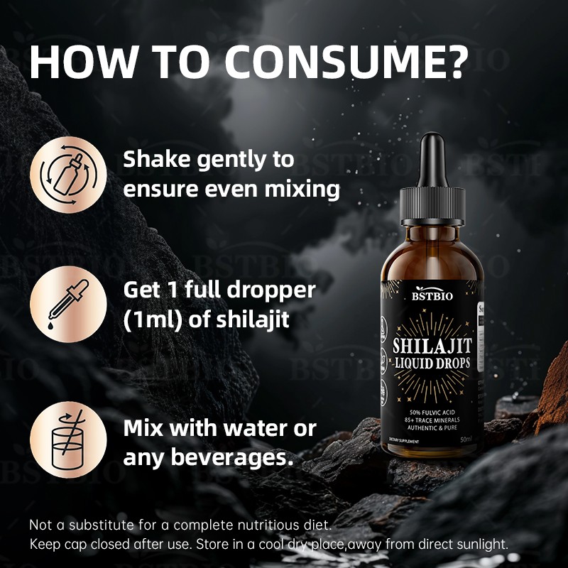 BSTBIO Supplements Himalayan Shilajit Dry Drops 30ml/50ml/60ml Shilajit Liquid Drops