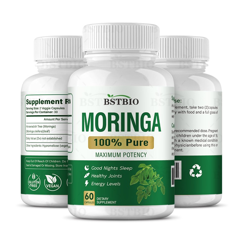 BSTBIO OEM Herbal Supplements Moringa Oleifera Leaf Extract Organic Moringa Capsules