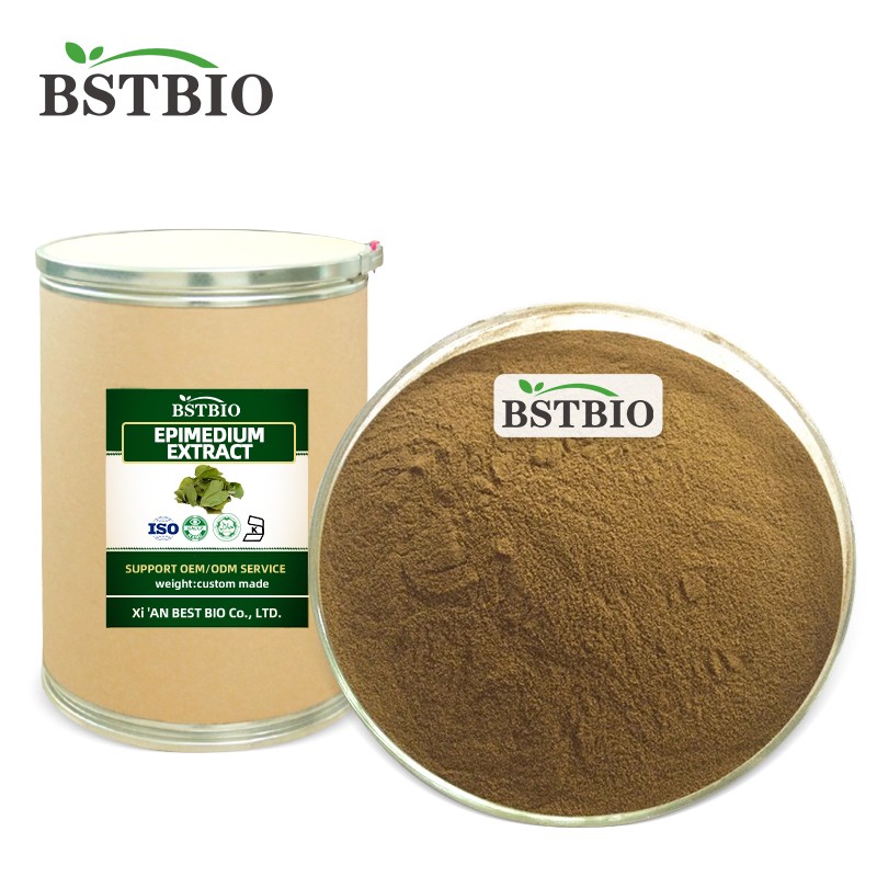 Supplier Epimedium Horny Goat Weed Powder Epimedium Extract 98% 20% 10% Icariin Powder China Food HPLC Arnica Wild Leaf 2 Years