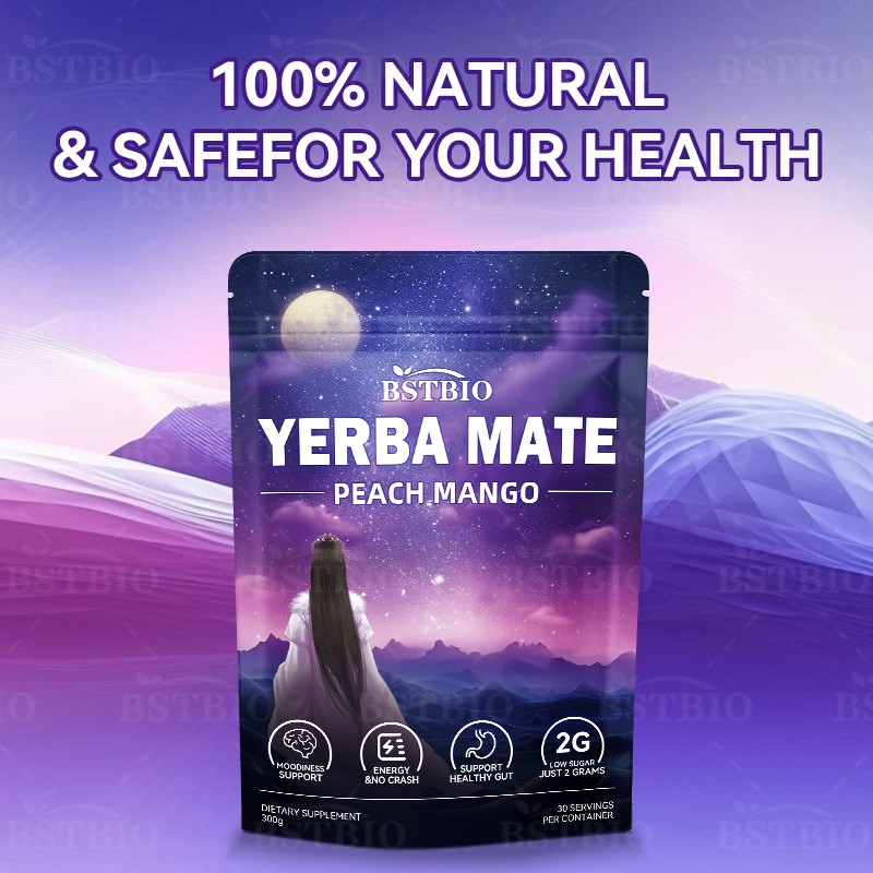 BSTBIO 3-in-1 Peach Mango Flavor Yerba Mate Extract Instant Tea Yerba Mate Powder