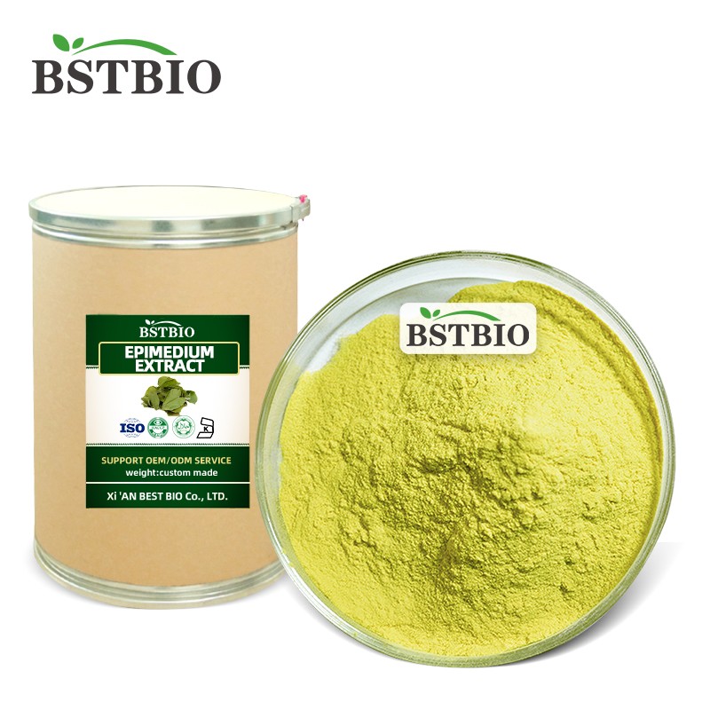 Supplier Epimedium Horny Goat Weed Powder Epimedium Extract 98% 20% 10% Icariin Powder China Food HPLC Arnica Wild Leaf 2 Years