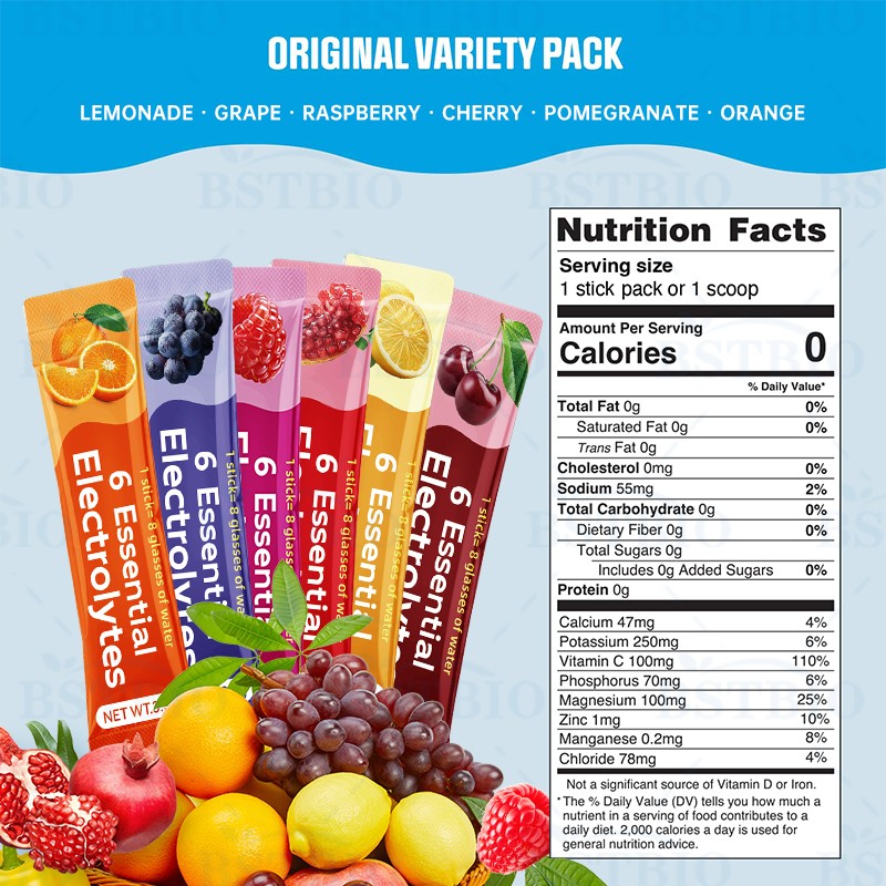 BSTBIO Custom Sports Nutrition No Sugar Mix Hydration Electrolytes Powder Sachets