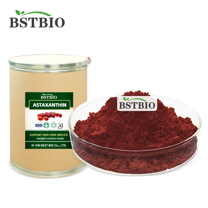 Factory Supply Bulk Astaxanthin Haematococcus Pluvialis Extract 1% 2%  3% 4% 5% Pure Astaxanthin Powder