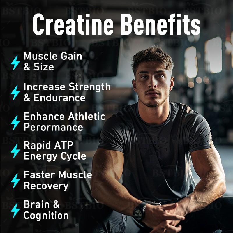 BSTBIO Pre Workout Creatine Monohydrate Supplements 5000mg/120gummies/Bottle Creatine Gummies