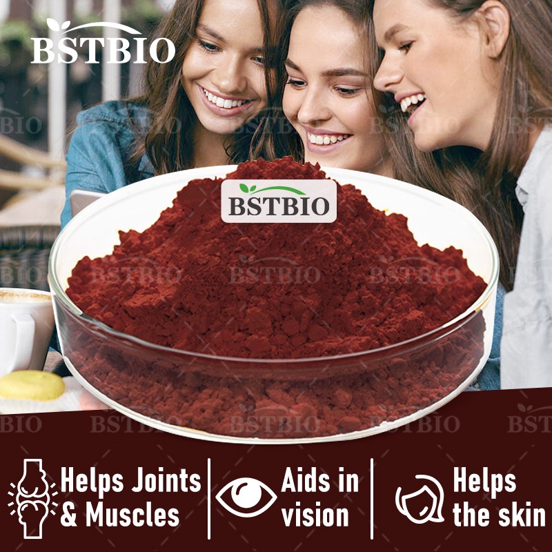 Factory Supply Bulk Astaxanthin Haematococcus Pluvialis Extract 1% 2%  3% 4% 5% Pure Astaxanthin Powder