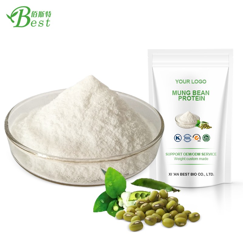 Wholesale Supply Peptide Mung Bean Extract Peeled Mung Bean Protein Isolate 80% Pure Organic Mung Bean Protein Powder