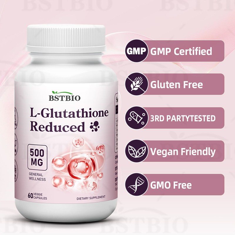 BSTBIO OEM Supplements Reduced L-Glutathione Powder 500mg Glutathione Capsules
