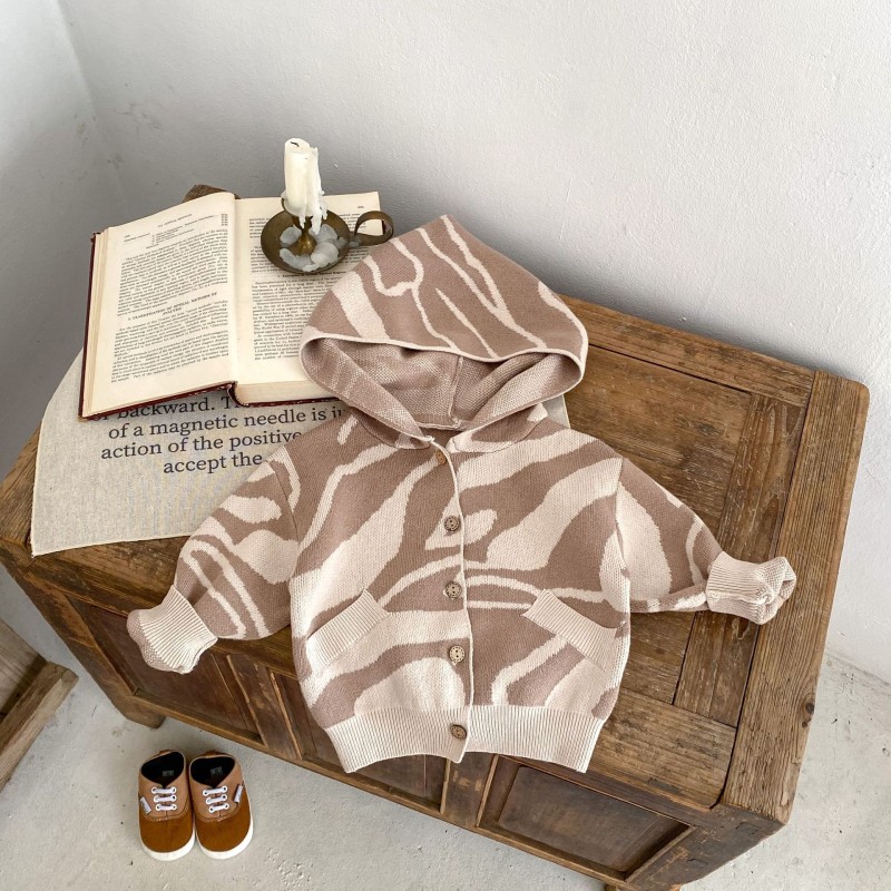 Baby Sweater Factory - Jacquard Hooded Cardigan