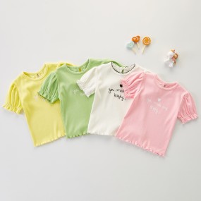 Baby Blouse Factory - Flower Short Sleeve Sweet