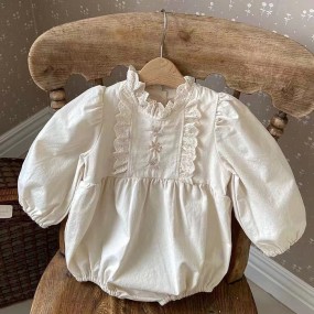Baby Romper Manufacturer - Embroidery Puff Sleeve