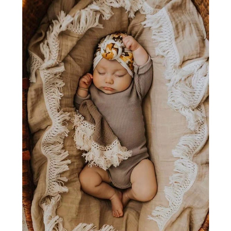 Baby Blanket Supplier - Tassel Muslin Embroidery