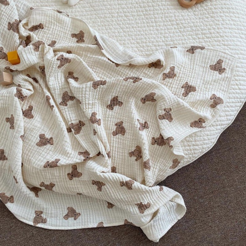 Baby Blanket Factory - Bear Print Gauze Wrap