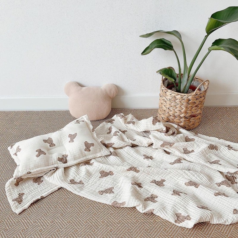 Baby Blanket Factory - Bear Print Gauze Wrap