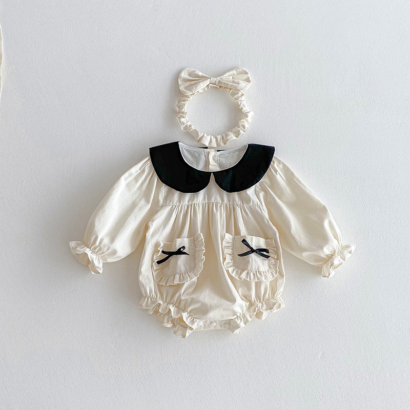 Baby Dress Supplier - Turn Down Collar Crawling