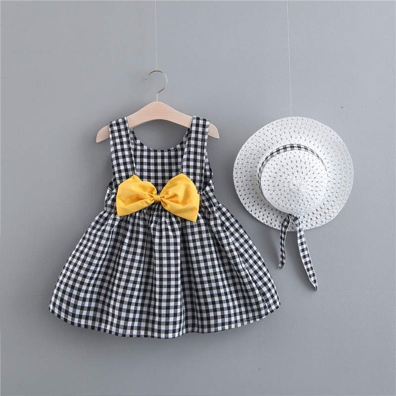 Baby Dress Factory - Plaid Bow Summer Party