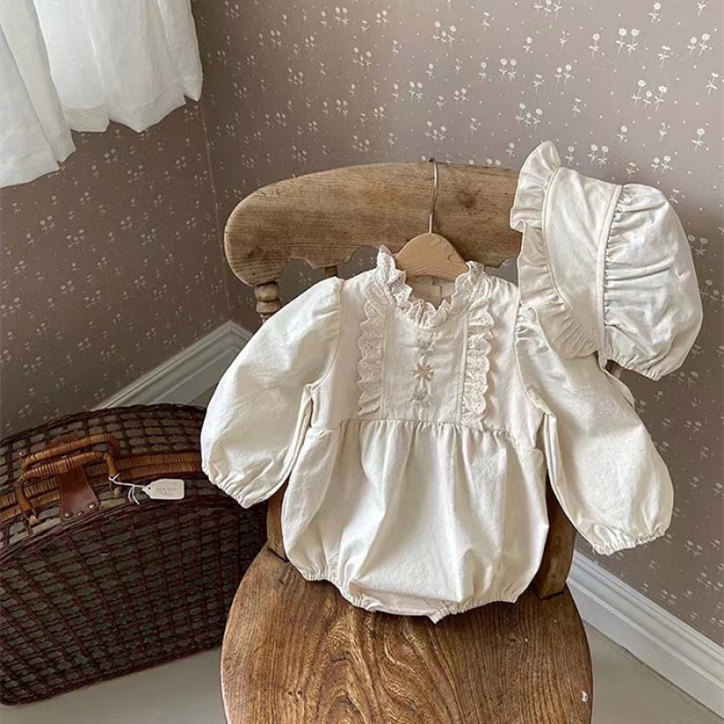 Baby Romper Manufacturer - Embroidery Puff Sleeve