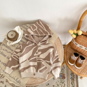 Baby Sweater Factory - Jacquard Hooded Cardigan