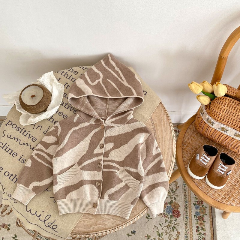 Baby Sweater Factory - Jacquard Hooded Cardigan