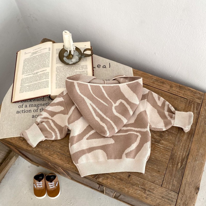 Baby Sweater Factory - Jacquard Hooded Cardigan