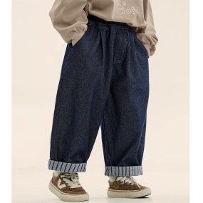 Baby Pants Manufacturer - Denim Patchwork Cuffed