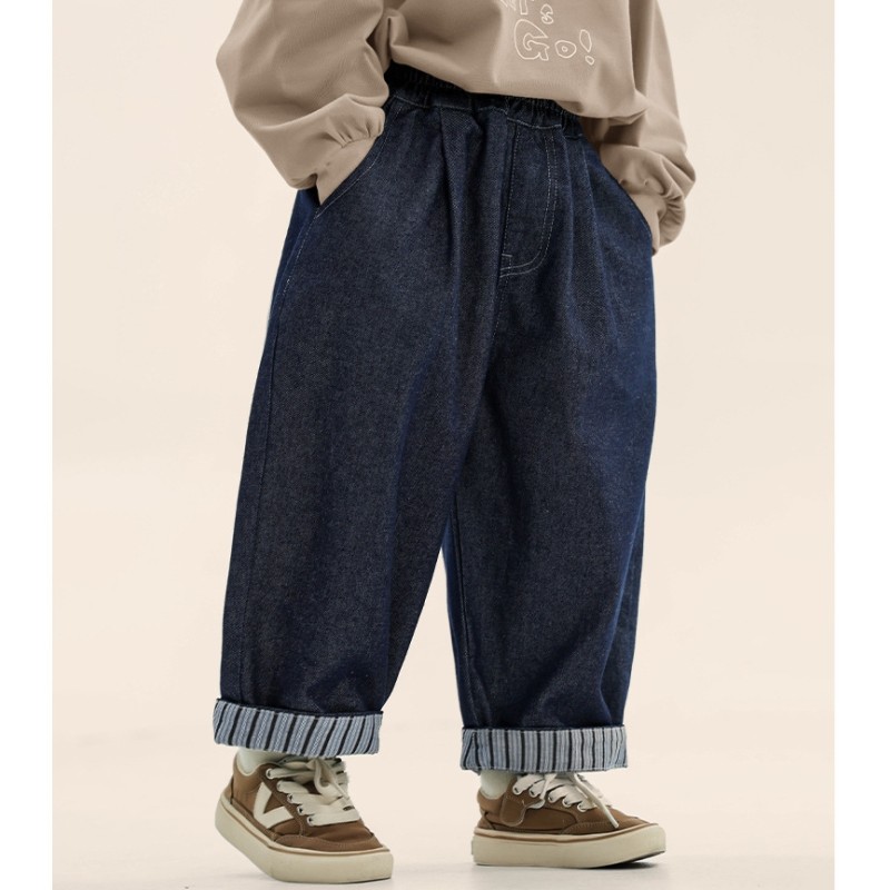 Baby Pants Manufacturer - Denim Patchwork Cuffed