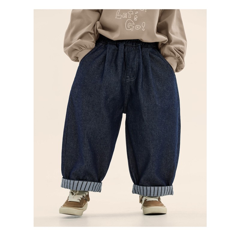 Baby Pants Manufacturer - Denim Patchwork Cuffed