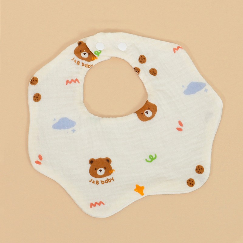 Cotton Baby Bibs Supplier - Button Closure Soft Cute