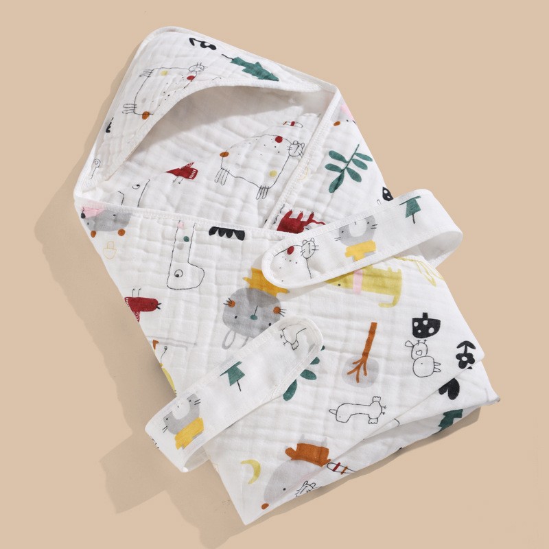 Muslin Hooded Blanket Factory - Hot Sale Children Six Layers