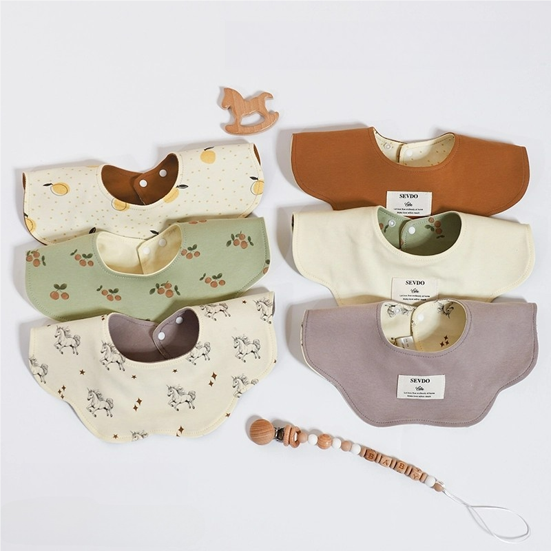 Baby Bibs Set Factory - 100% Cotton Double-Layer Floral