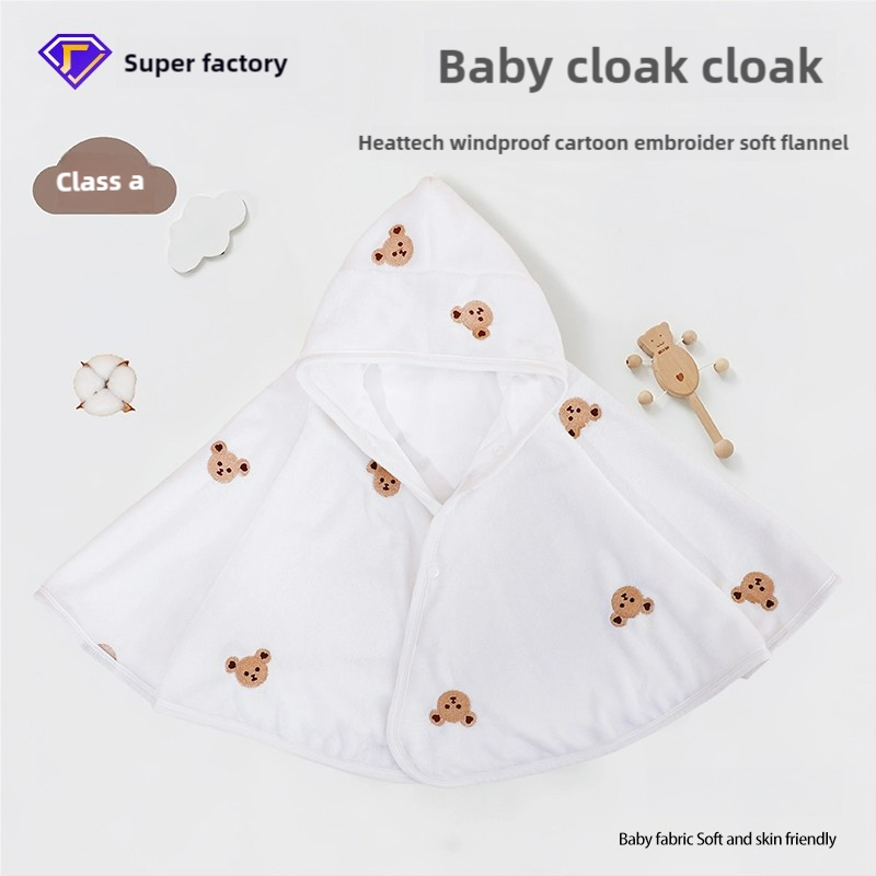 Infant Cloak Factory - Autumn Winter Coral Velvet Embroidered