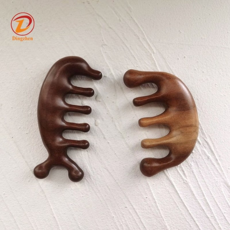 Scalp Massager Factory - Custom Logo Wooden Gua Sha Brush