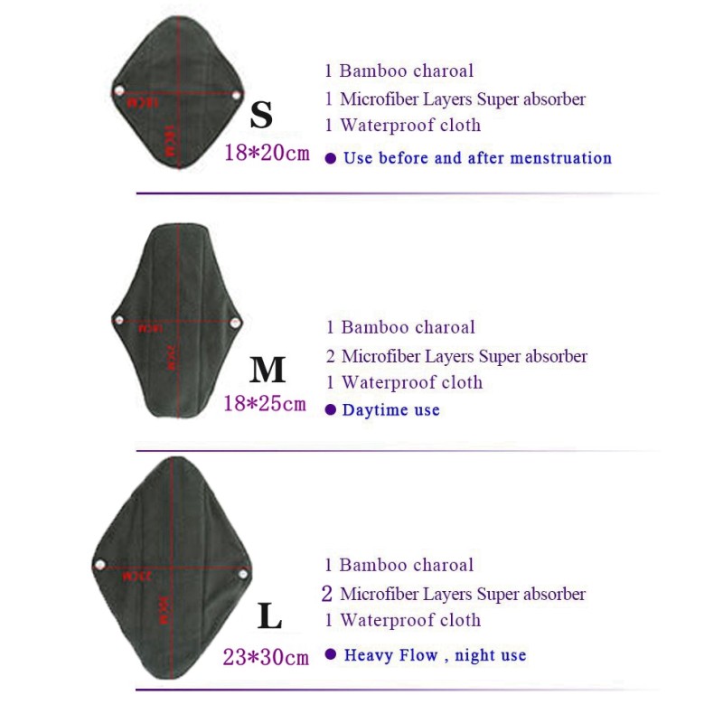 Cloth Pads Factory - Custom Logo Bamboo Charcoal Sanitary