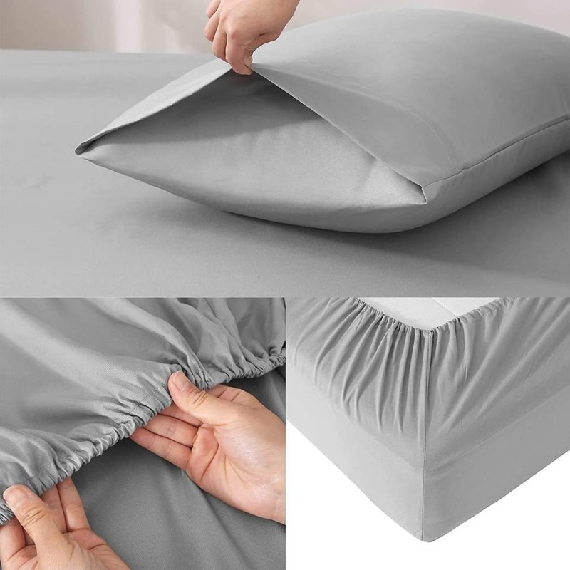 Microfiber Bedding Supplier - 4Pcs Brushed Linen Sheet Set