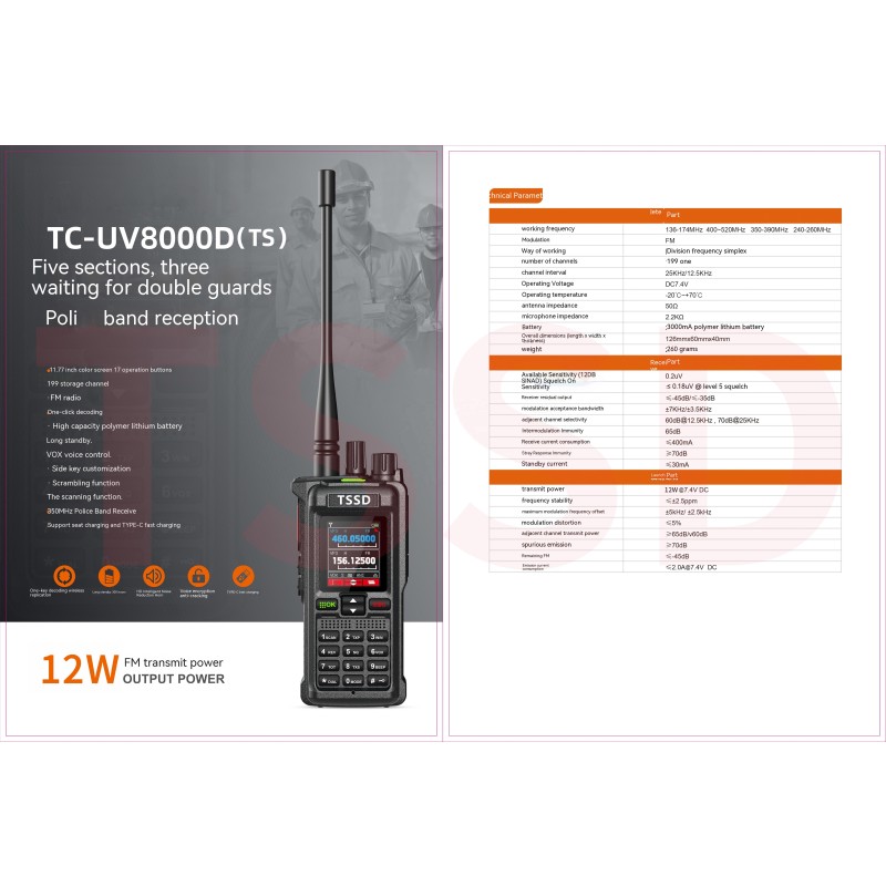 Walkie Talkie Manufacturer - OEM 12W Multi Band FM Radio Transceiver