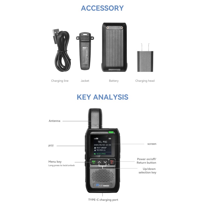 Walkie Talkie Factory - 3000mAh POC 4G OEM Two-Way Radio