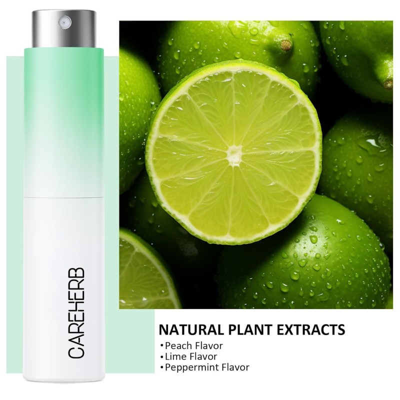 Portable Oral Mouth Freshener Spray Long-Lasting Mint Flavor with Fruit-Based Perfume Breath Fresheners for Bad Breath Relief