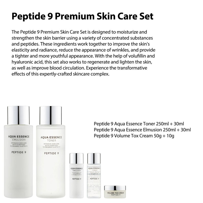Organic Premium Skin Care Set for Adults Anti-Wrinkles & Glowing Moisturizer Peptide 9 Face Use