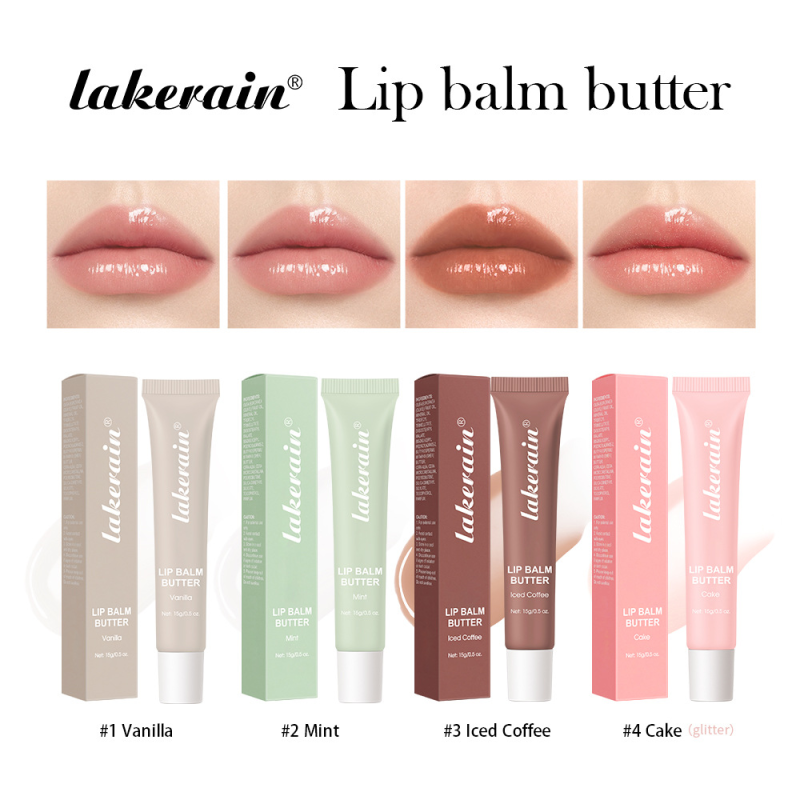 Lakerain New Summer Organic Lip Balm Fruit Flavored Butter Lip Oil for Foreign Trade Cute Labeling Sugar-Based Lip Moisturizer